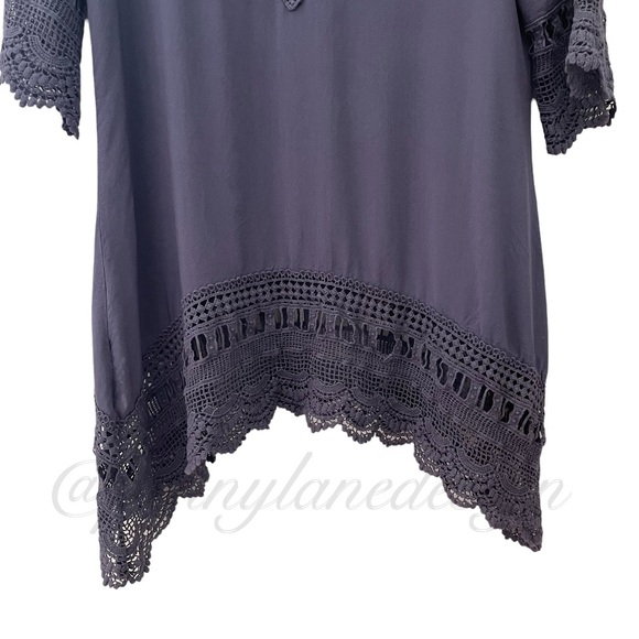 Maria Rerio Navy Tunic Top Cover Up Embroidered Detail - Picture 5 of 7